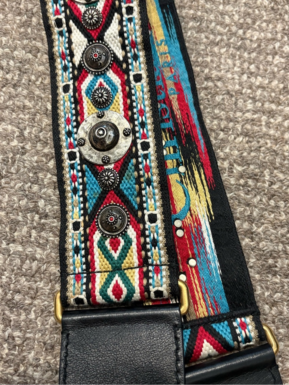 Dior Red Mini Saddle Bag with Aztec Embroidered Guitar Strap - EUC w CoA! - Picture 11 of 16